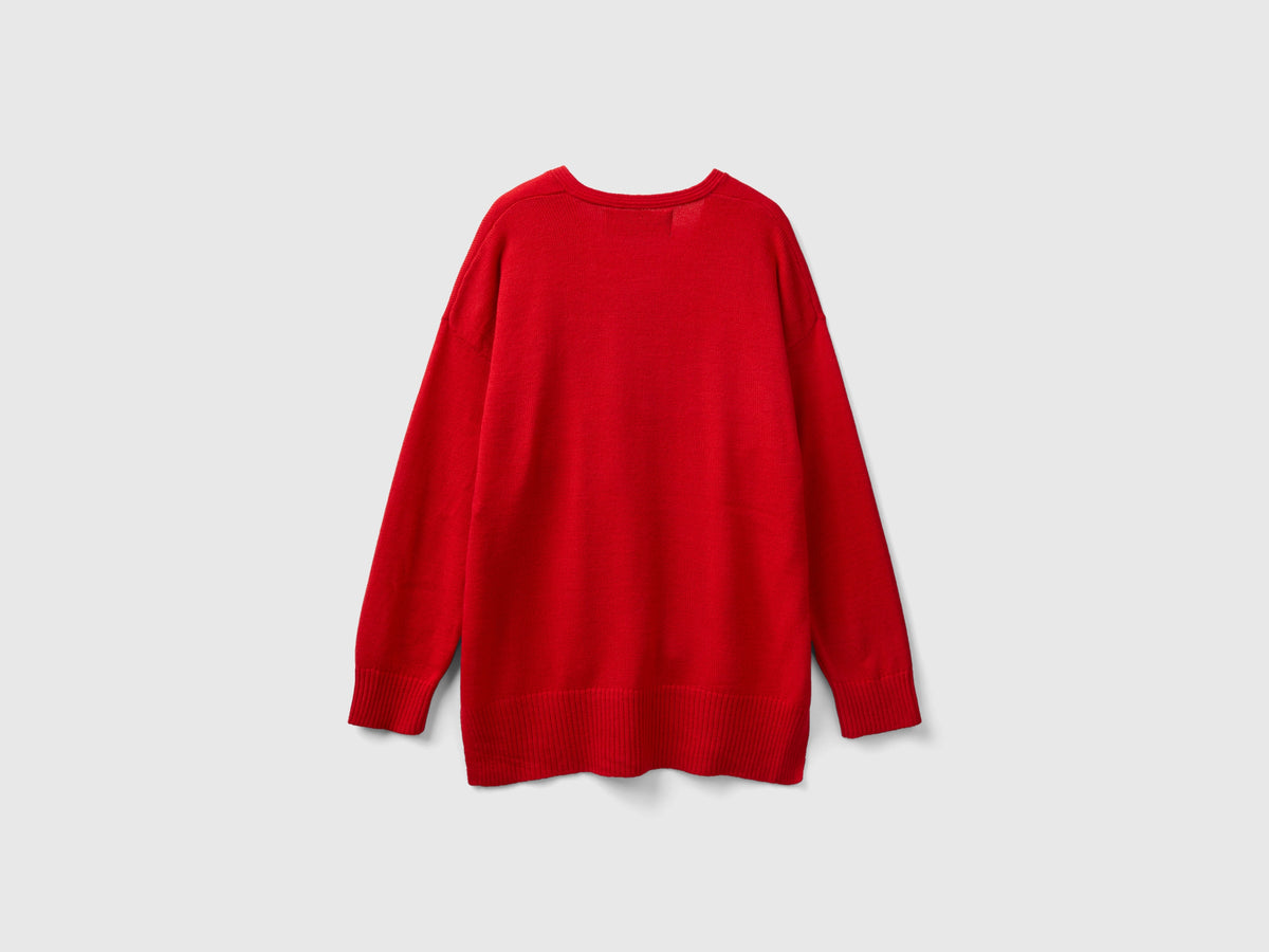 Maglia scollo a V over fit