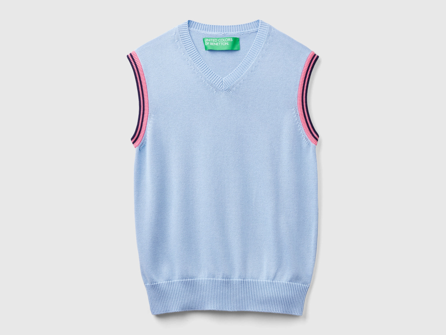 Gilet regular fit 100% cotone da uomo celeste | Benetton Outlet