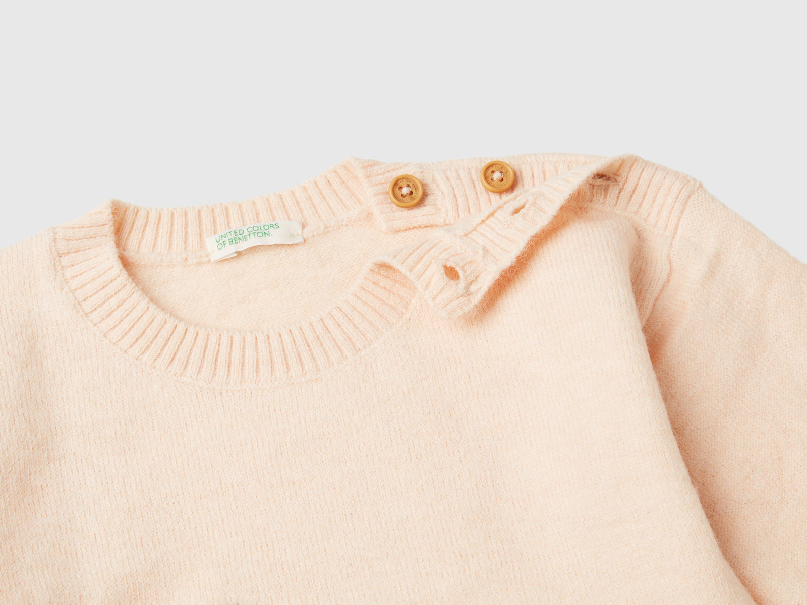 Maglia con ricamo gatto da neonato rosa pastello 3 | Benetton Outlet