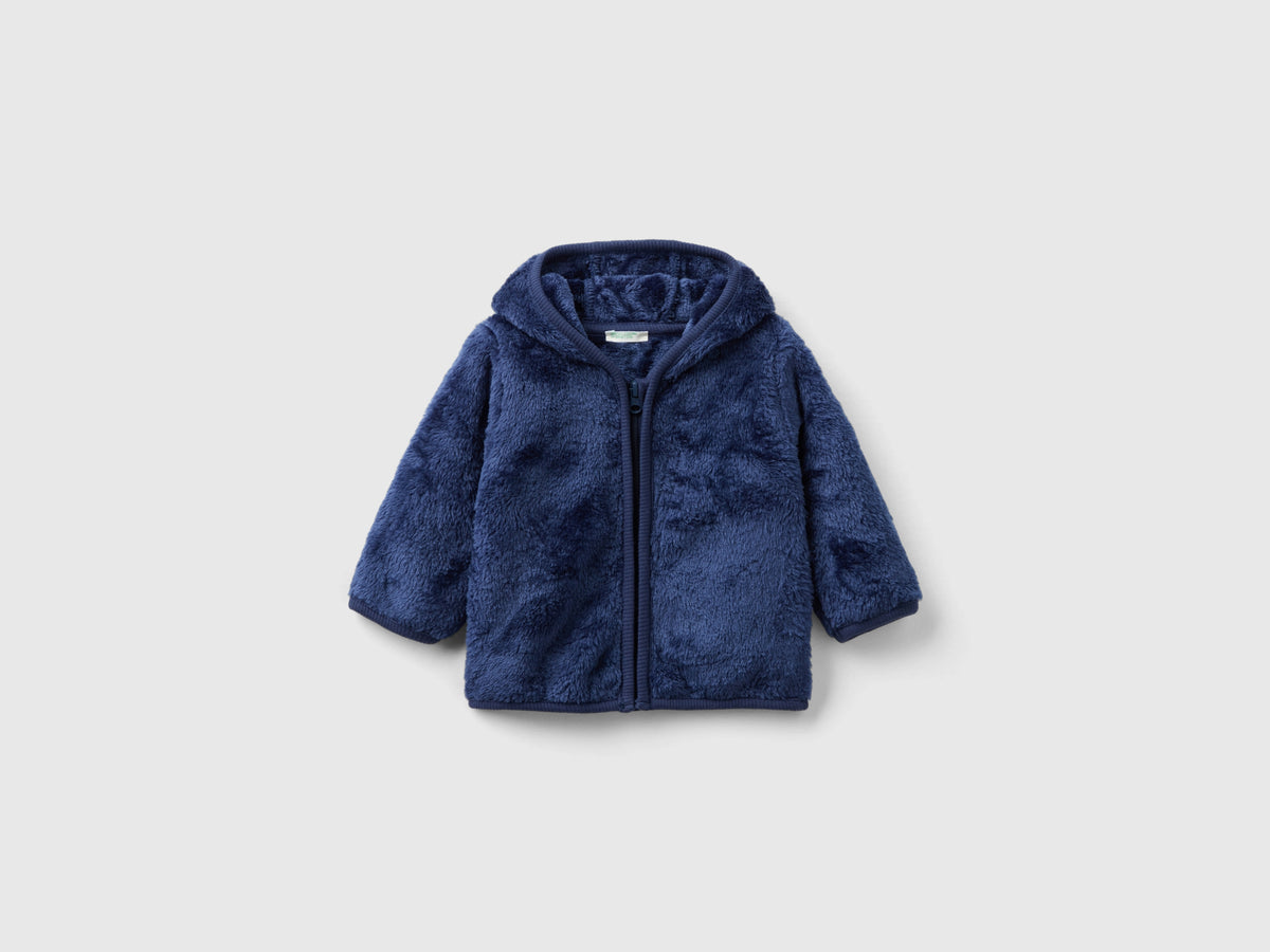 Felpa in pelliccetta sintetica con zip