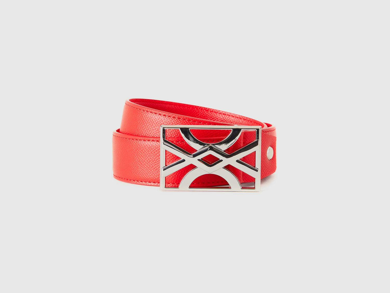 Belt with logo buckle da donna rosso | Benetton Outlet
