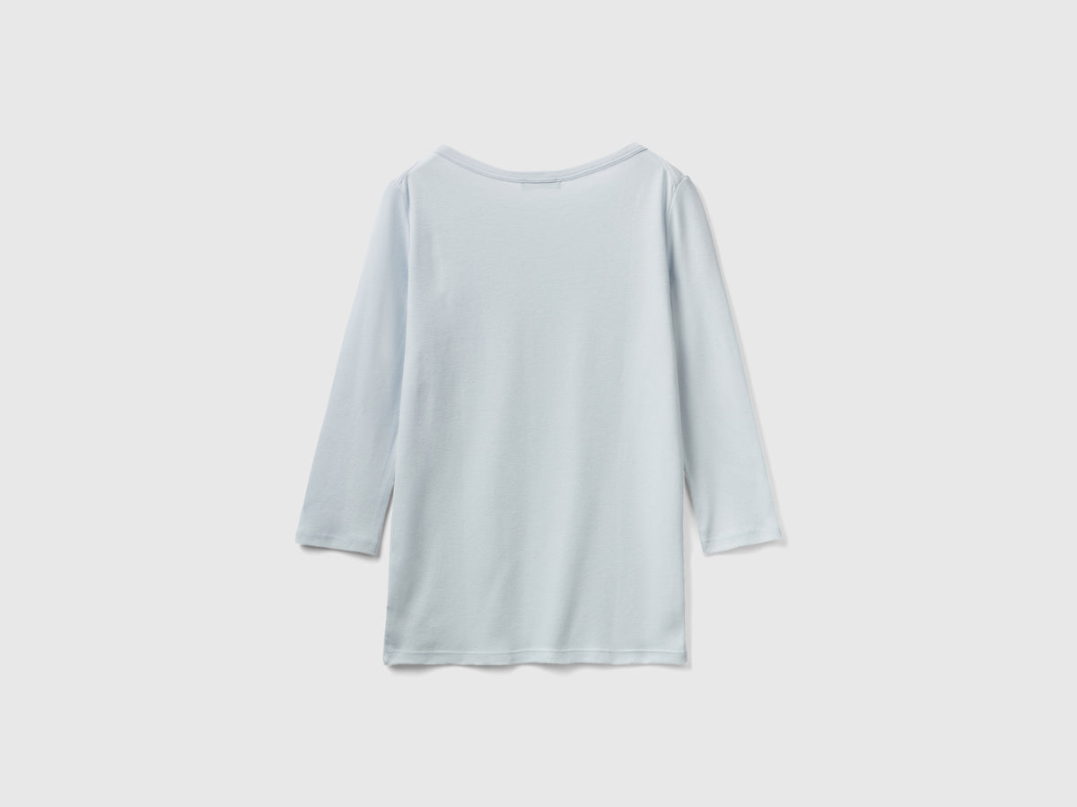 T-shirt con scollo a barchetta 100% cotone