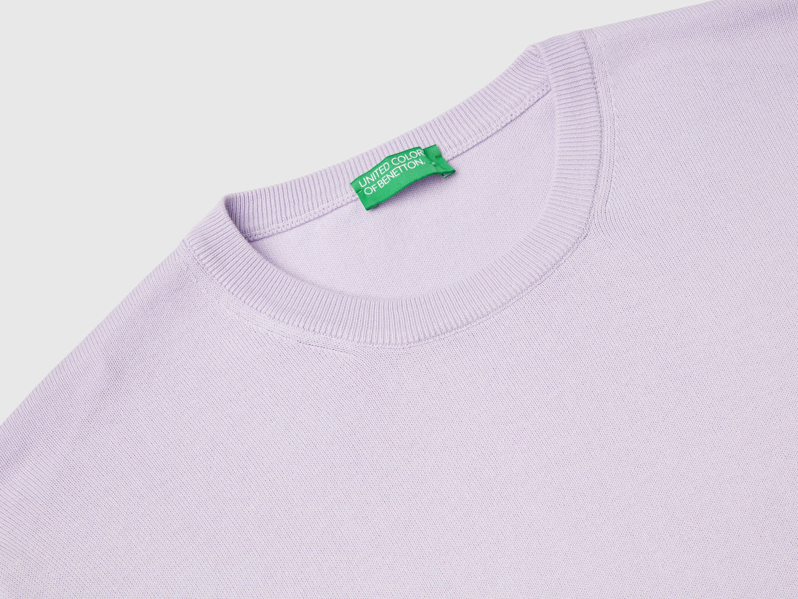 Maglia girocollo 100% cotone da uomo lilla 3 | Benetton Outlet