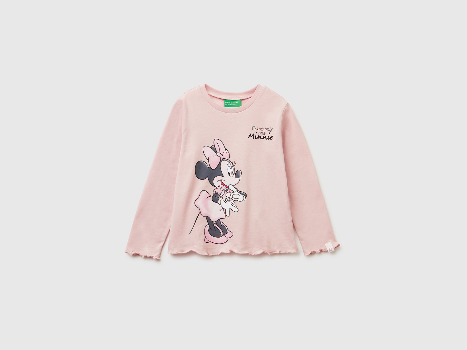 T-shirt con stampa Minnie da bimba rosa tenue | Benetton Outlet