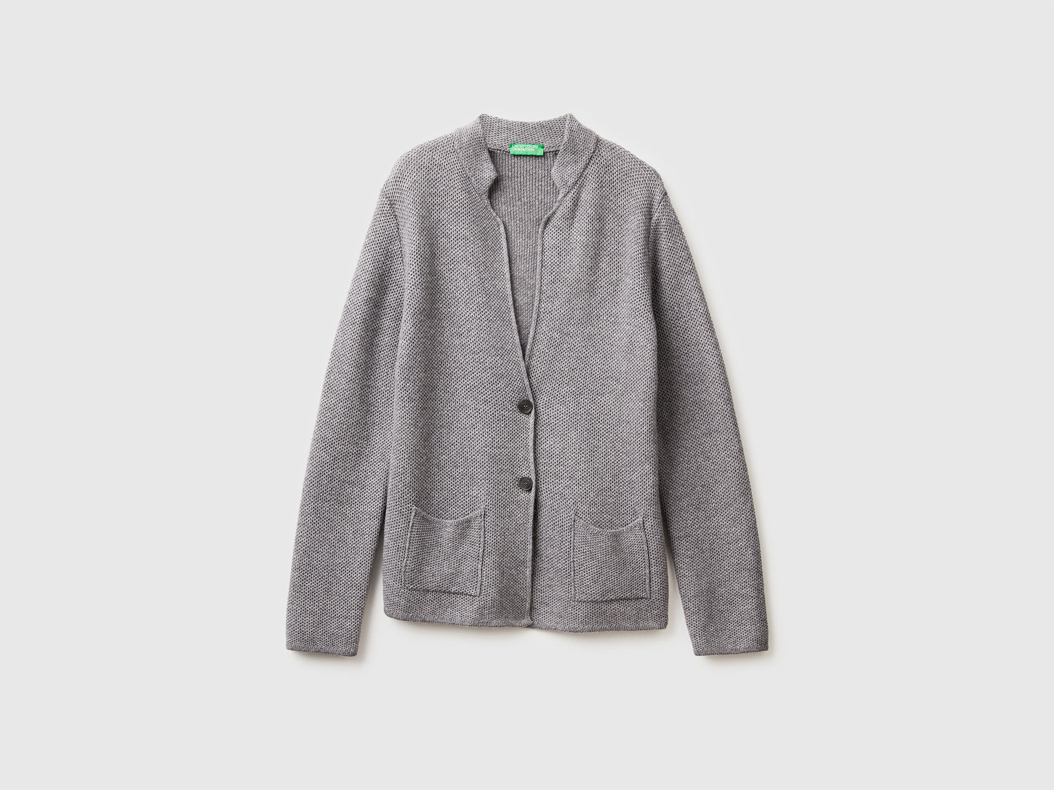 Giacca in maglia misto lana e cashmere da donna grigio chiaro | Benetton Outlet