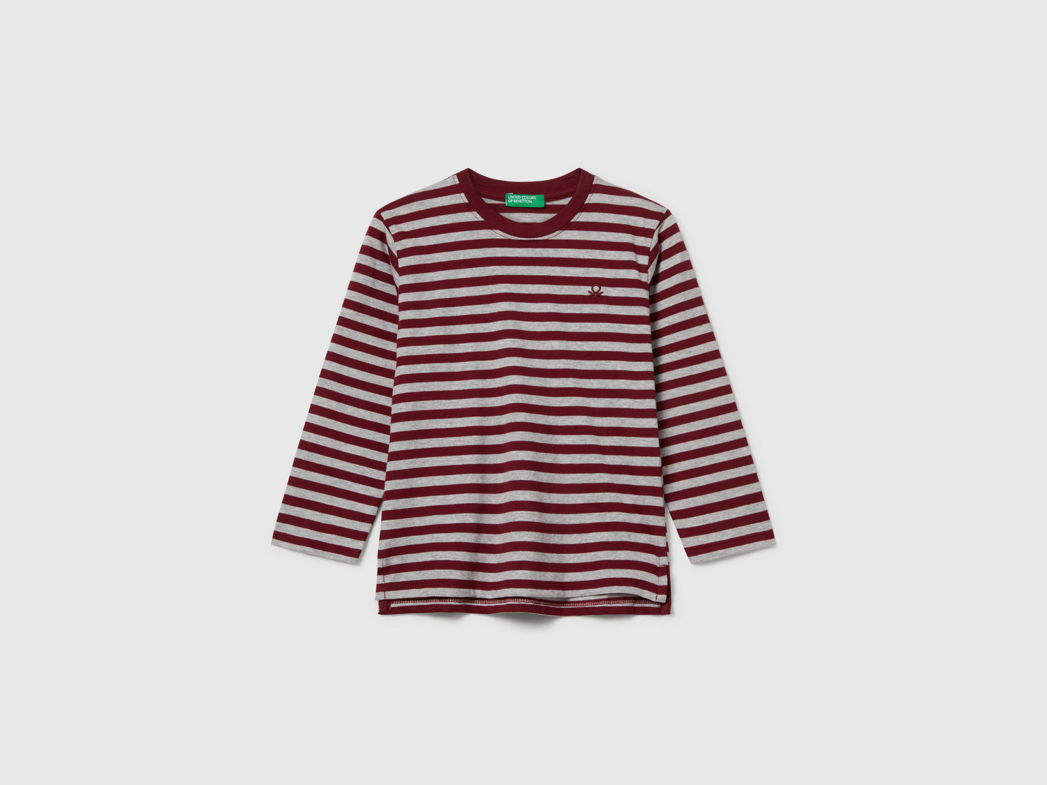 T-shirt manica lunga a righe da bimbo bordeaux | Benetton Outlet