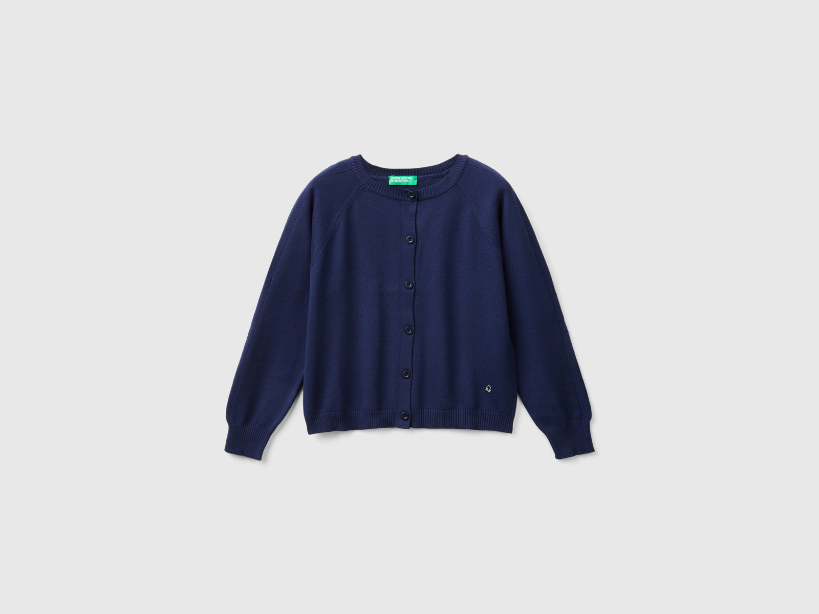 Pure cotton cardigan da bambina blu scuro | Benetton Outlet
