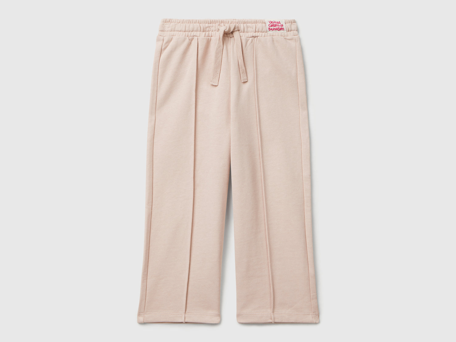 Pantaloni in felpa wide fit da bimba rosa tenue | Benetton Outlet