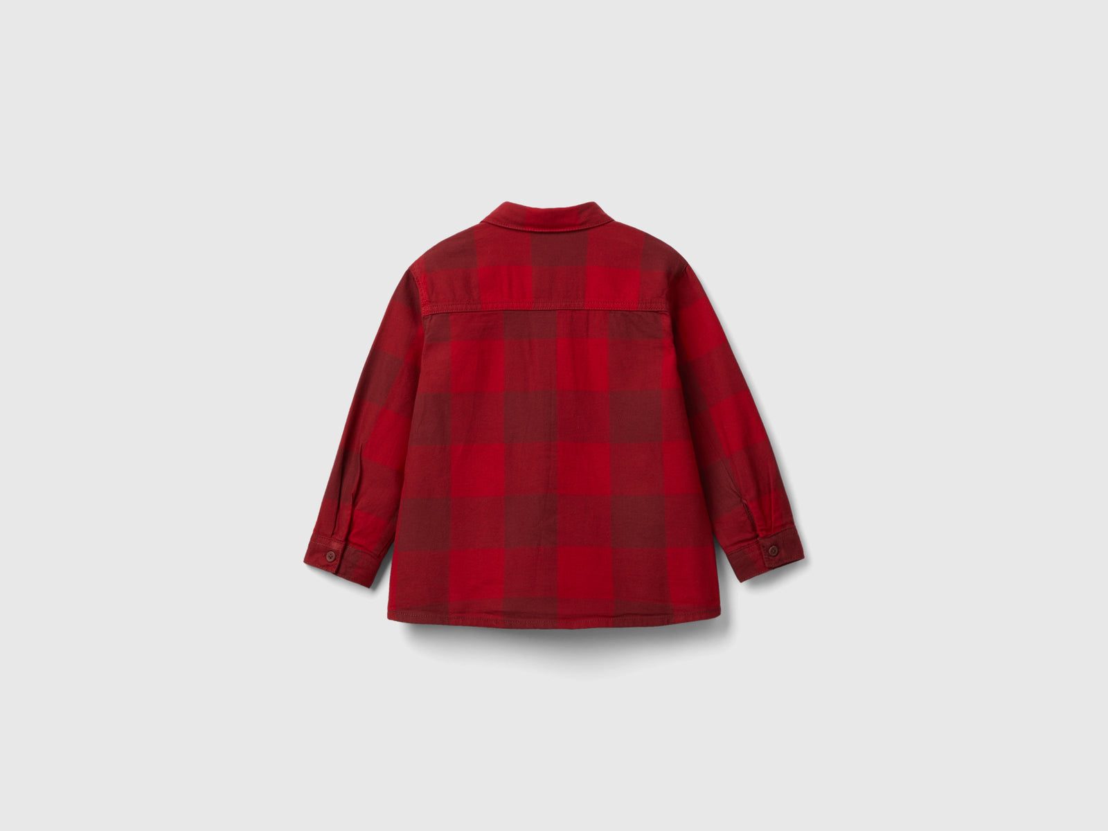 Camicia scozzese 100% cotone da bimbo rosso 2 | Benetton Outlet