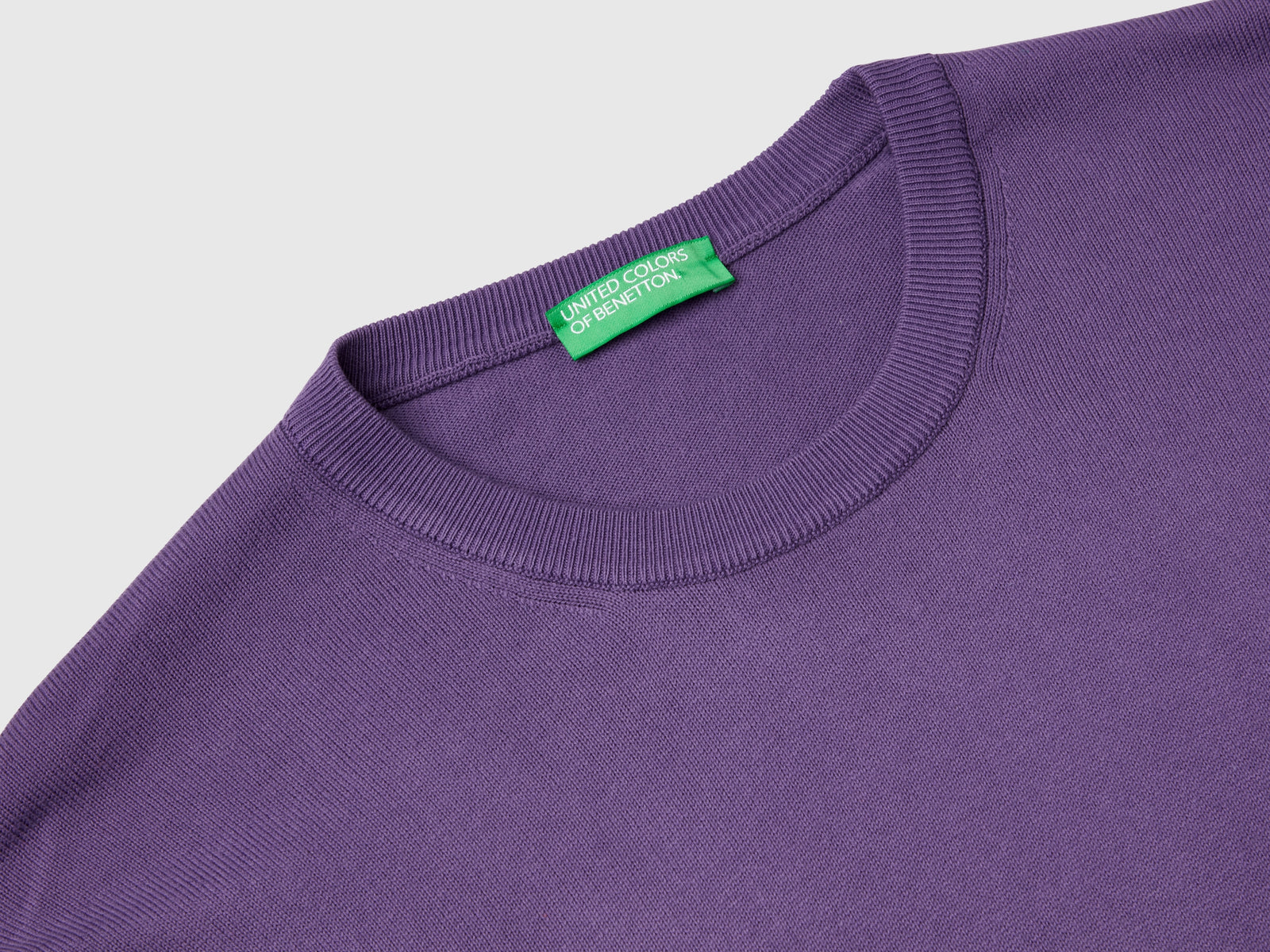 Maglia girocollo 100% cotone da uomo prugna 3 | Benetton Outlet