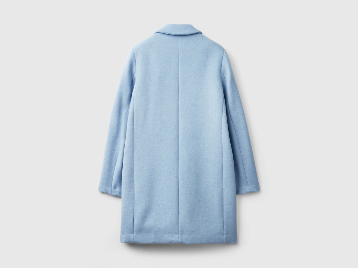 Short coat in wool blend cloth