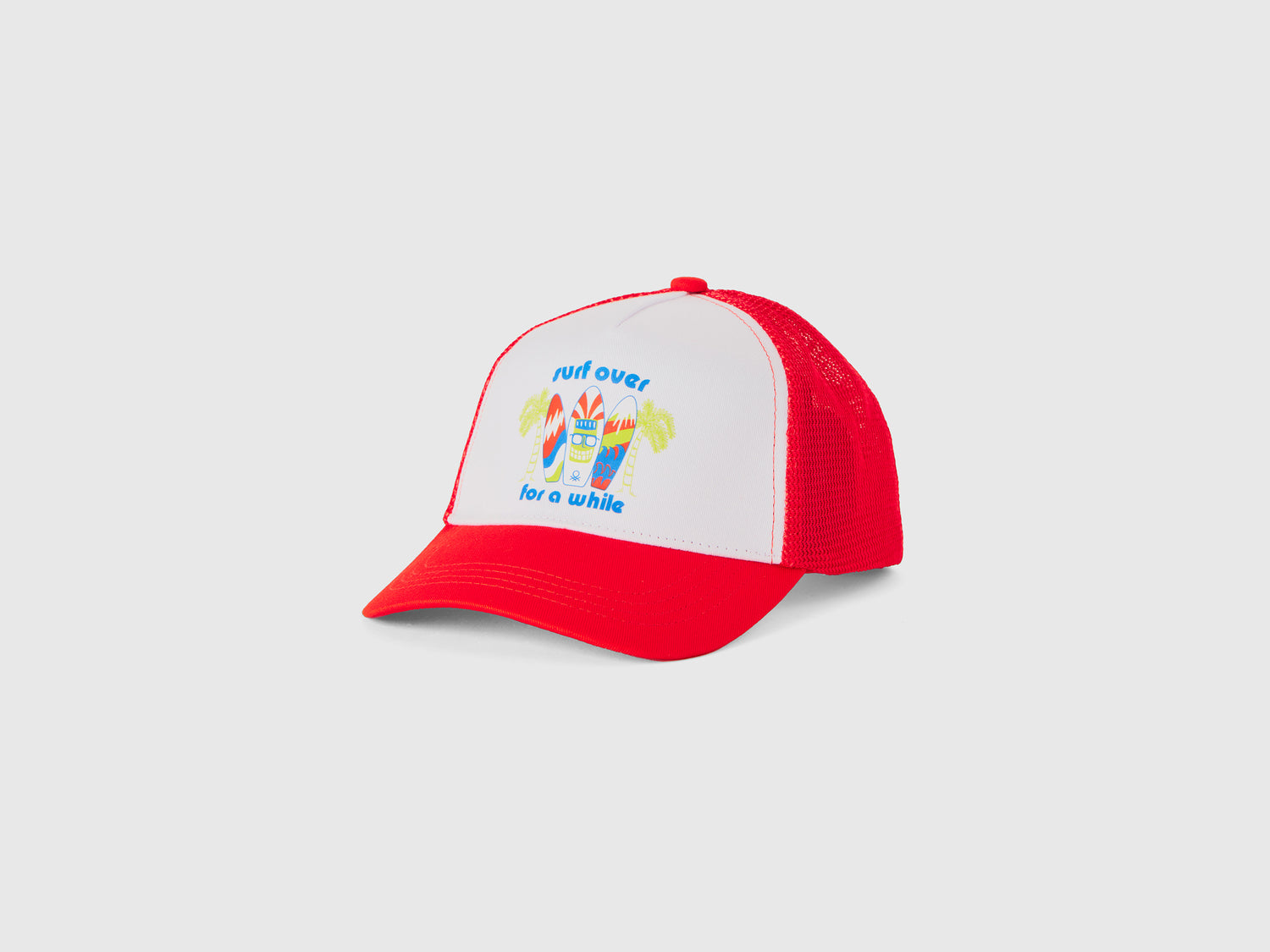 Cappello baseball in cotone e rete da bimbo rosso corallo | Benetton Outlet