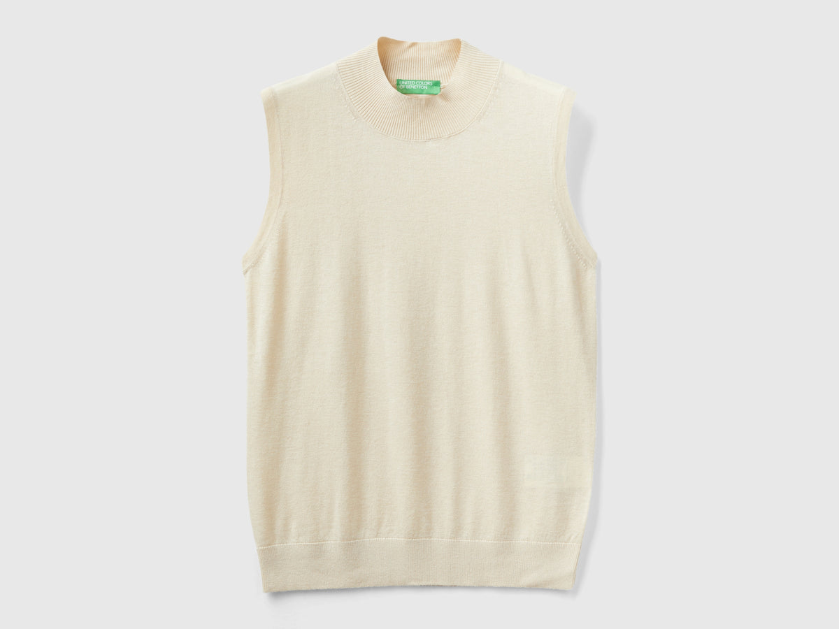 Maglia smanicata in misto viscosa
