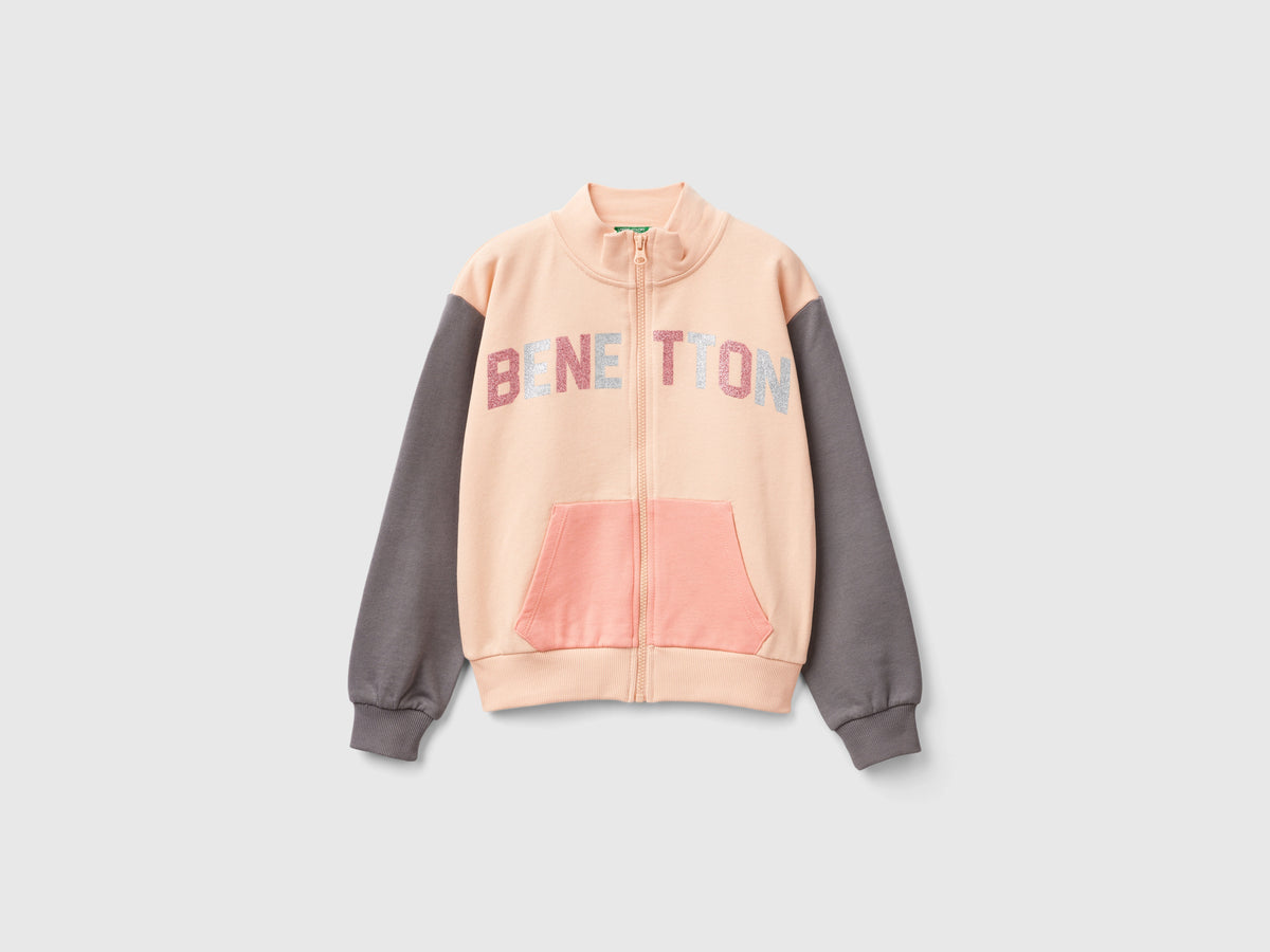 Felpa con zip e colletto