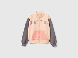 Felpa con zip e colletto