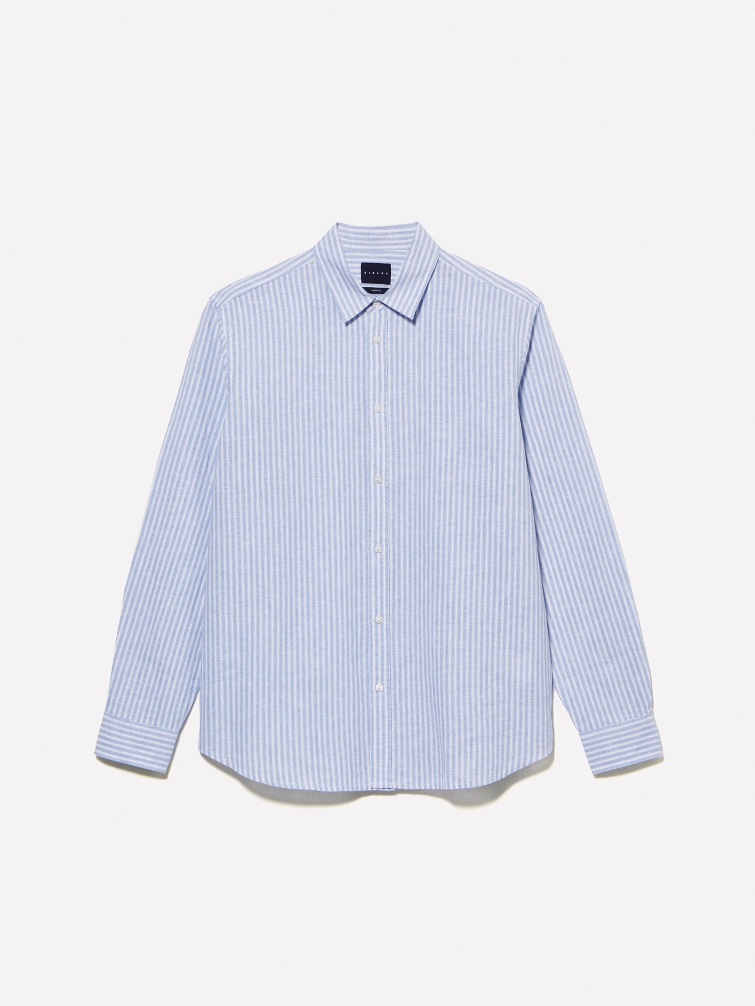 Camicia in misto lino azzurra a righe da uomo azzurro | Sisley Outlet