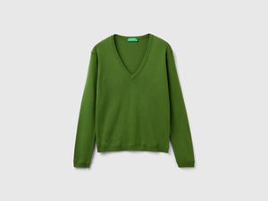 Maglia in puro cotone con scollo a V