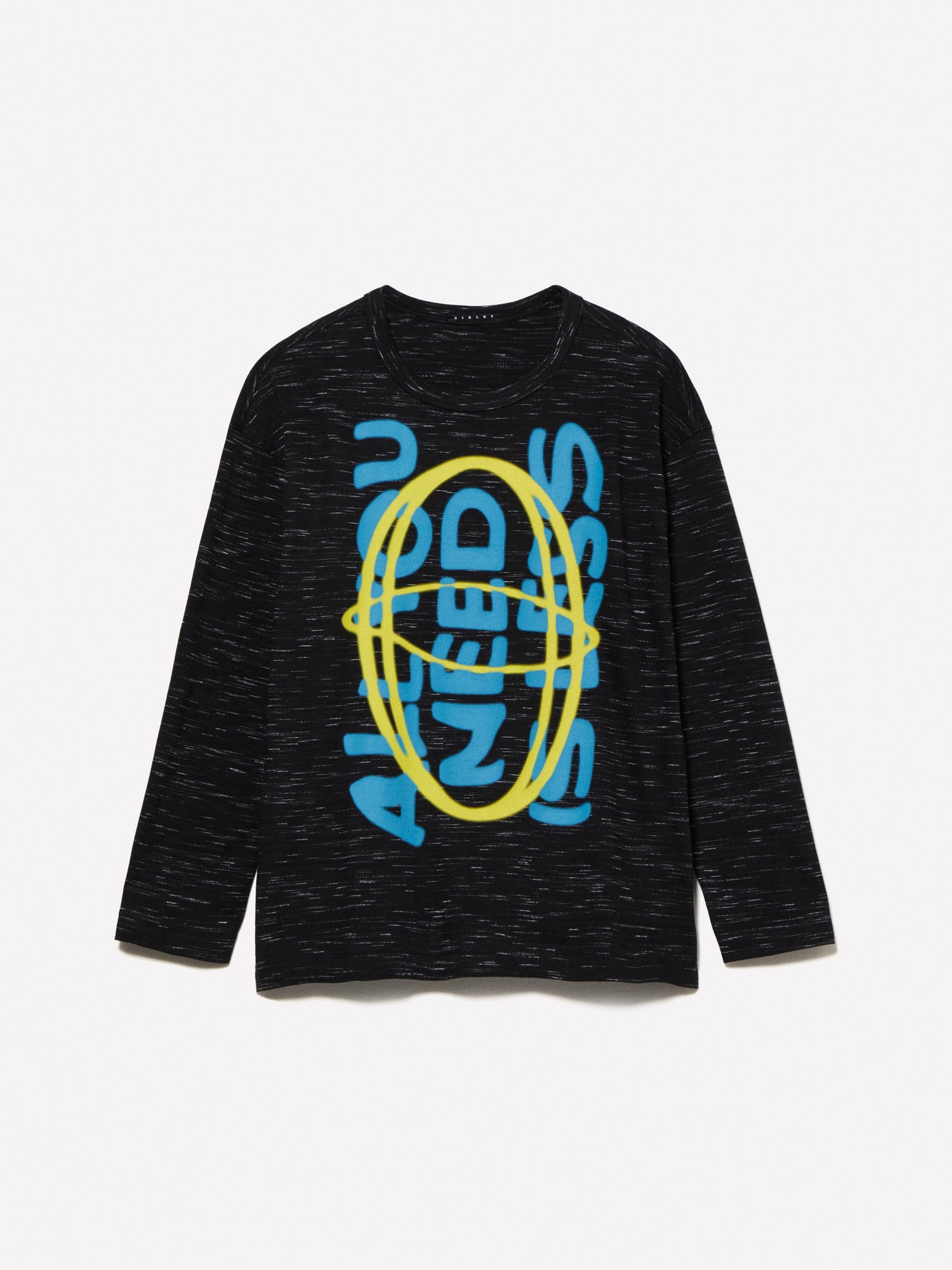 T-shirt fiammata con stampa effetto graffiti da bambino nero | Sisley young Outlet
