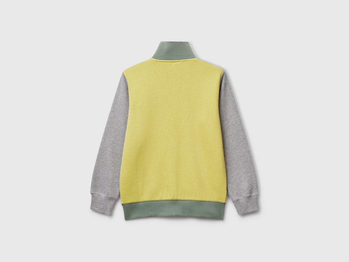 Felpa con zip in puro cotone