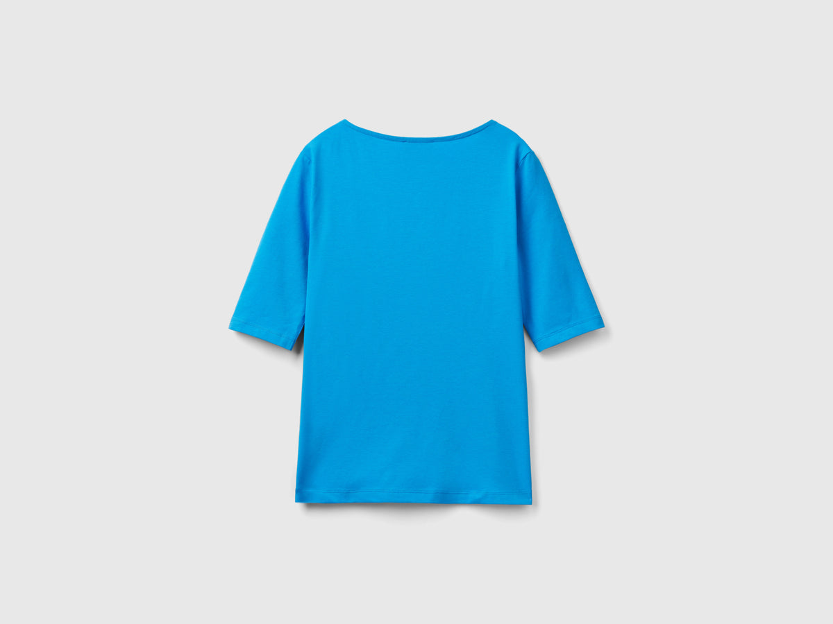T-shirt aderente in cotone stretch