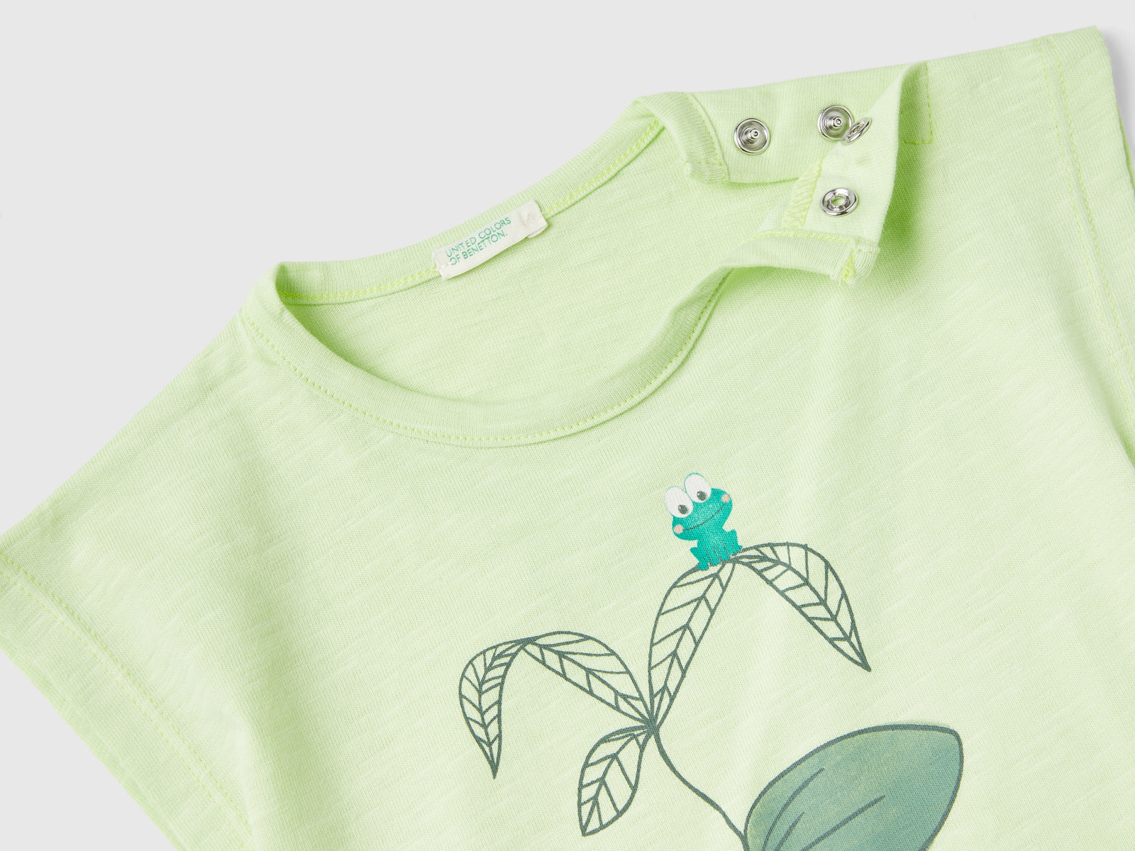 Maglietta con stampa animaletto da neonato lime 2 | Benetton Outlet