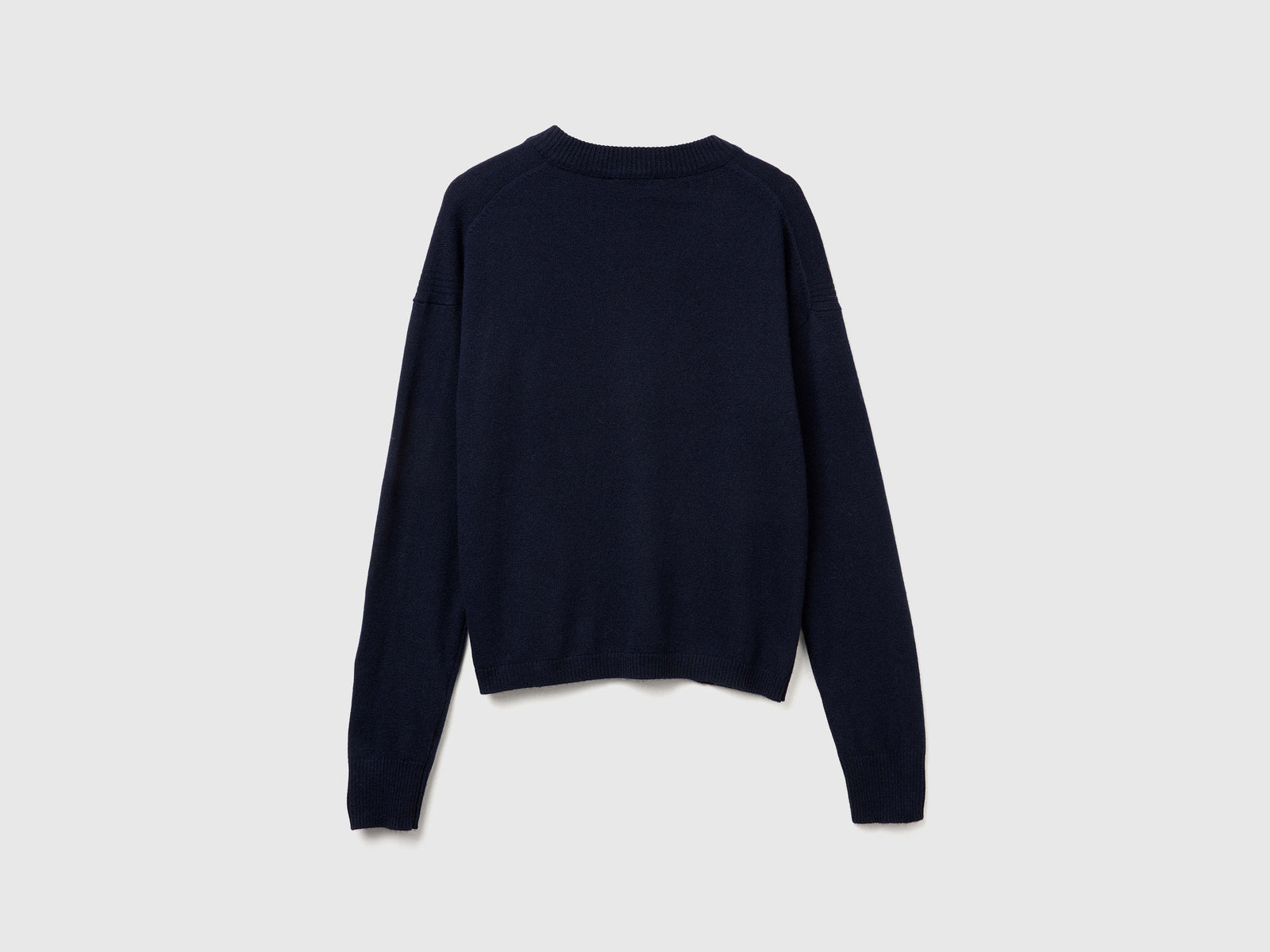 Maglione con scollo a V da donna blu scuro 2 | Benetton Outlet