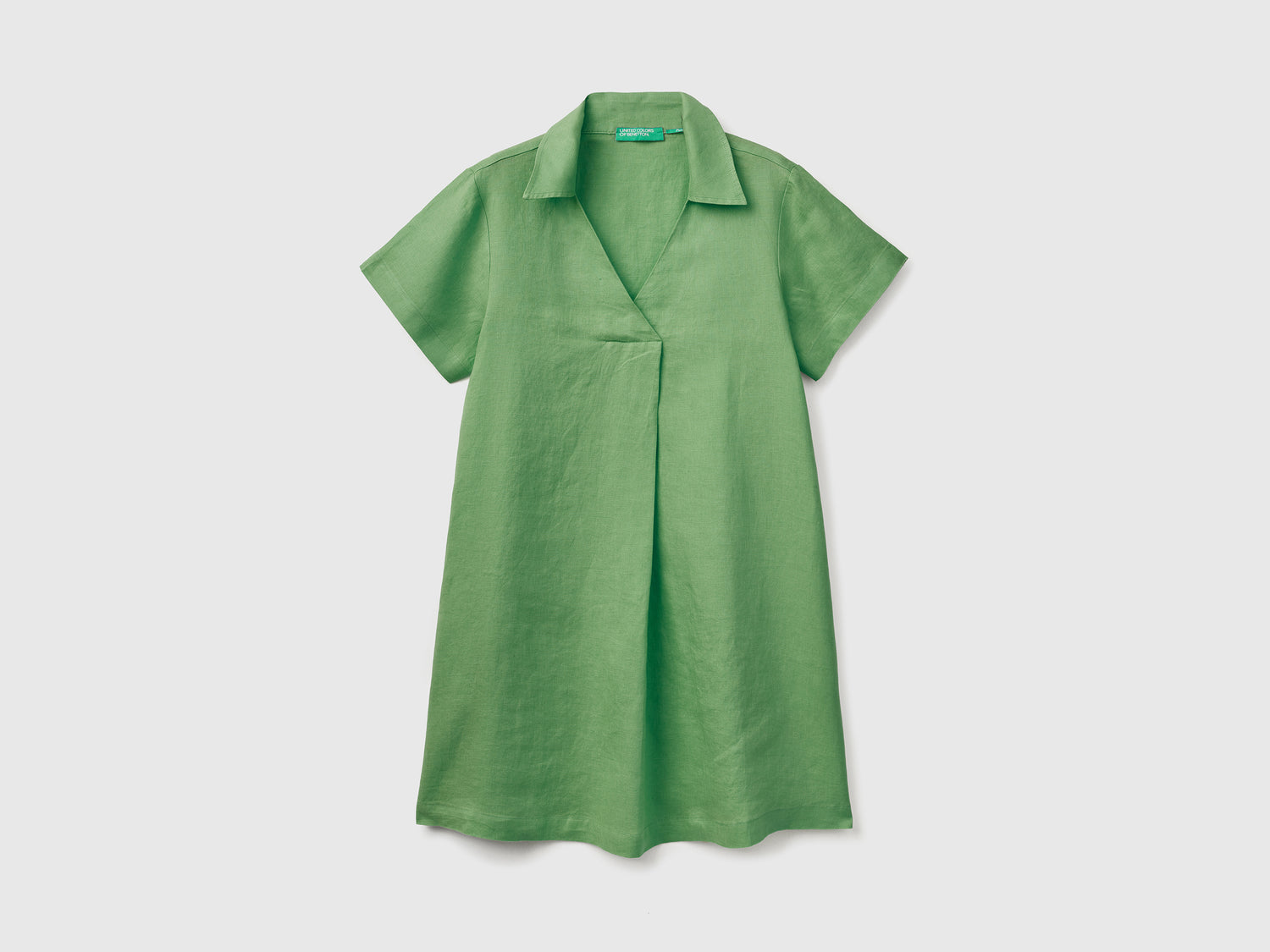 Vestito corto dal taglio svasato da donna verde | Benetton Outlet