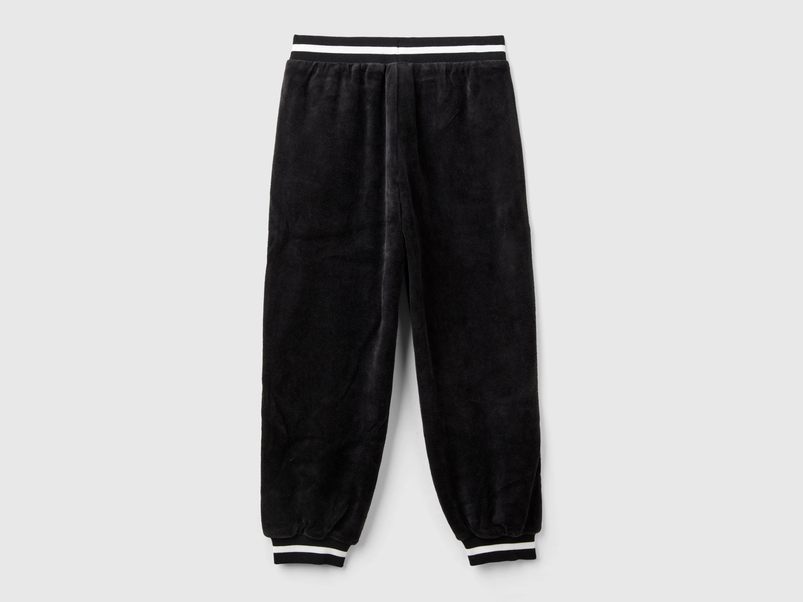 Pantaloni in ciniglia con coulisse da bambina nero 2 | Benetton Outlet