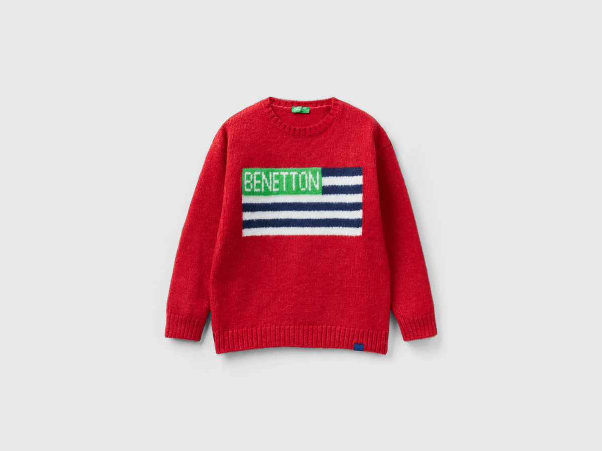 Maglia con intarsio bandiera