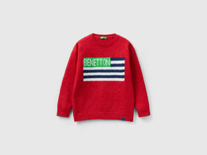 Maglia con intarsio bandiera