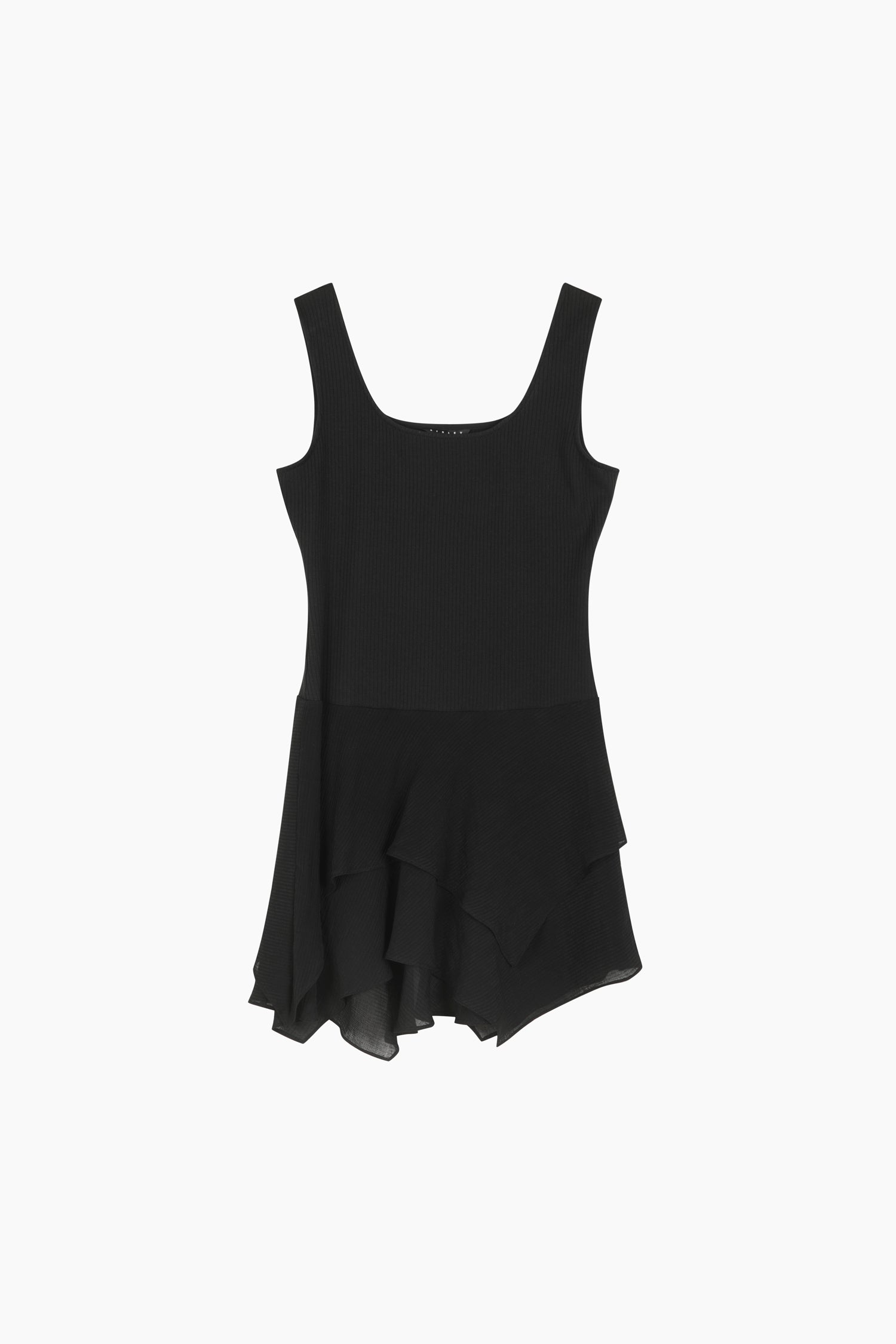 Vestito corto asimmetrico da donna nero | Sisley Outlet