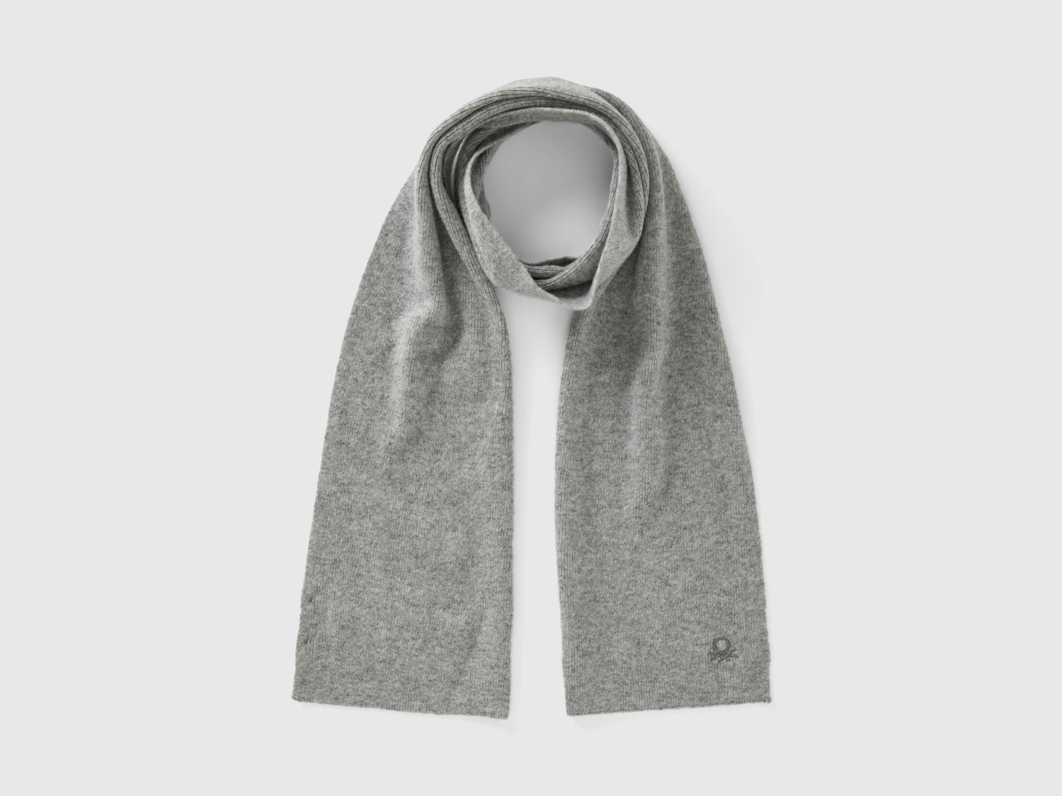 Sciarpa in misto lana da bambino grigio chiaro | Benetton Outlet