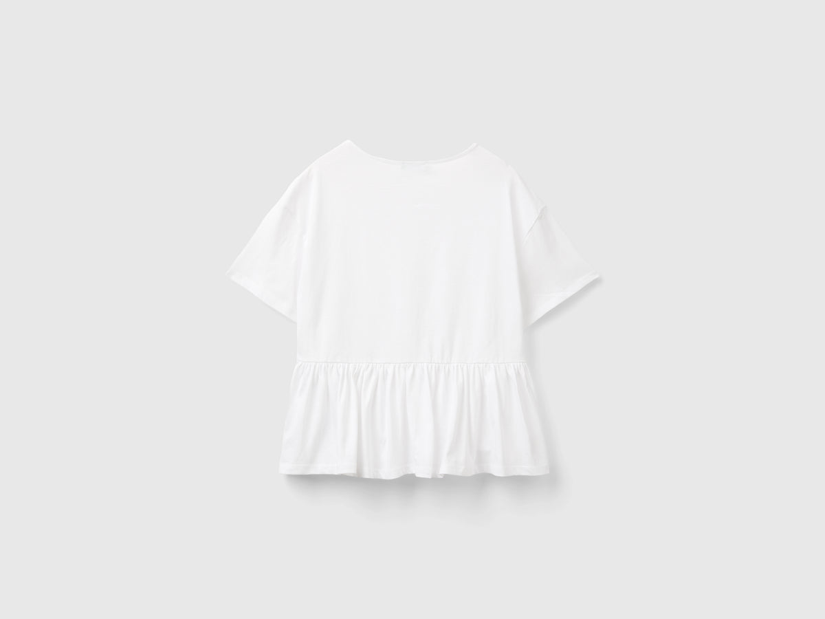 T-shirt boxy fit con balza