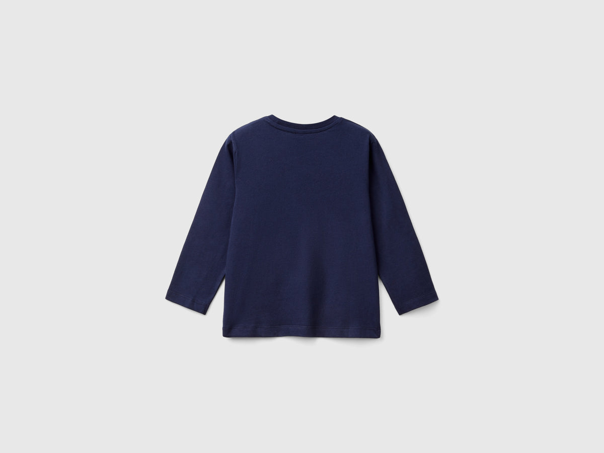 T-shirt con ricamo logo in cotone bio