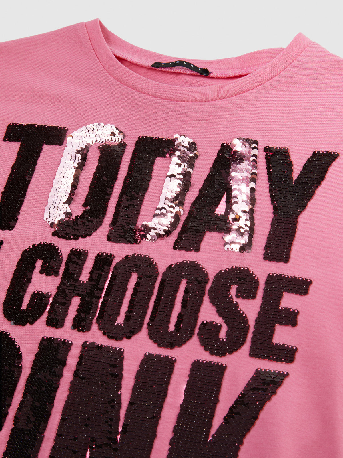 T-shirt con paillettes flip up