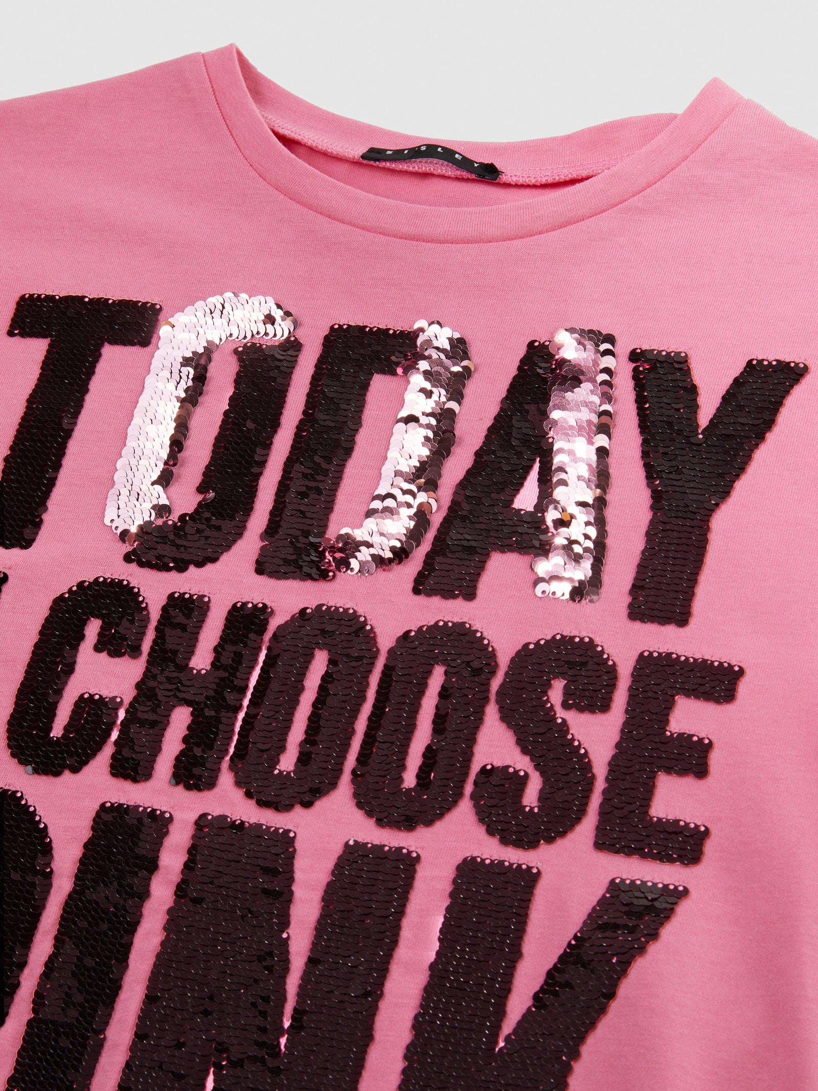 T-shirt con paillettes flip up da bambina rosa 3 | Sisley young Outlet