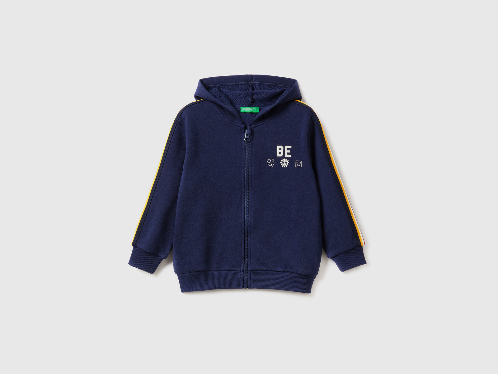 Felpa con stampa "BE" da bimbo blu scuro | Benetton Outlet