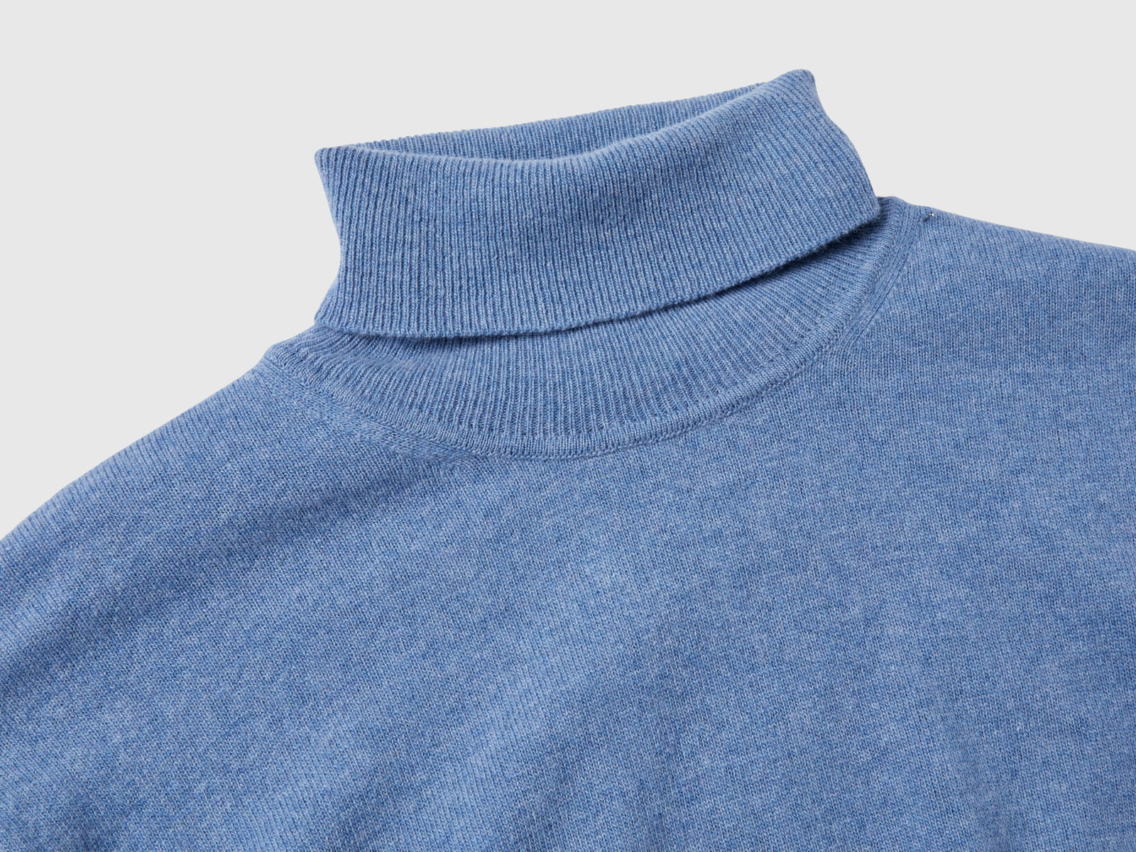 Dolcevita celeste in pura lana Merino da uomo azzurro 3 | Benetton Outlet