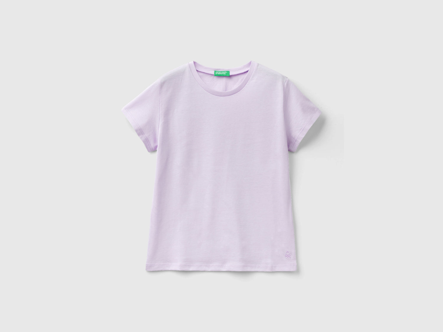 T-shirt in puro cotone bio da bambina lilla | Benetton Outlet