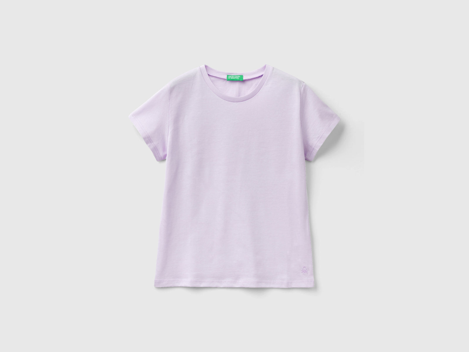 T-shirt in puro cotone bio da bambina lilla | Benetton Outlet