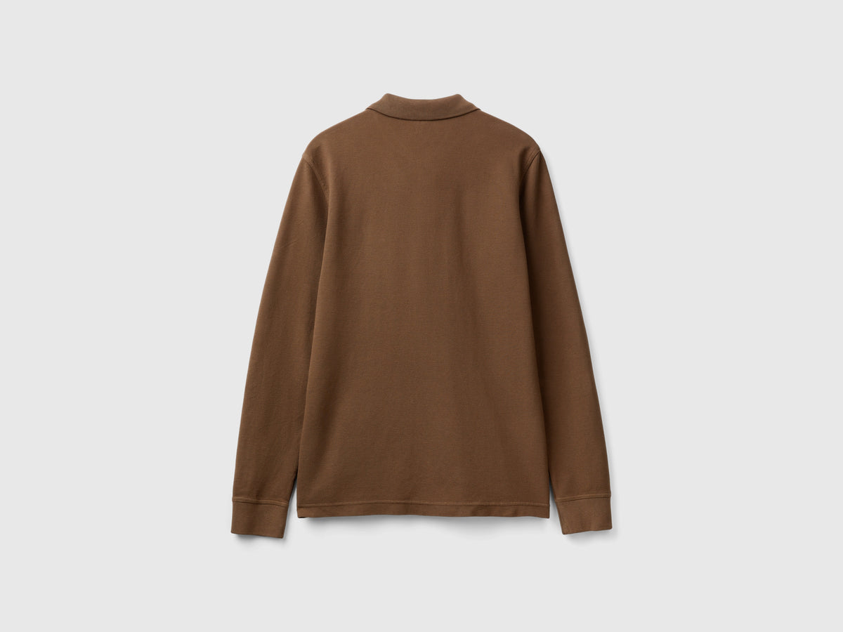Polo a manica lunga 100% cotone