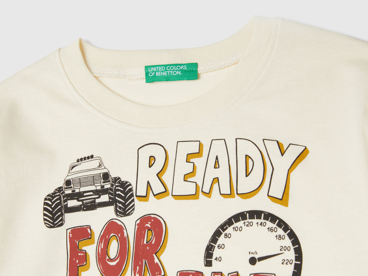 T-shirt con stampa in caldo cotone bio