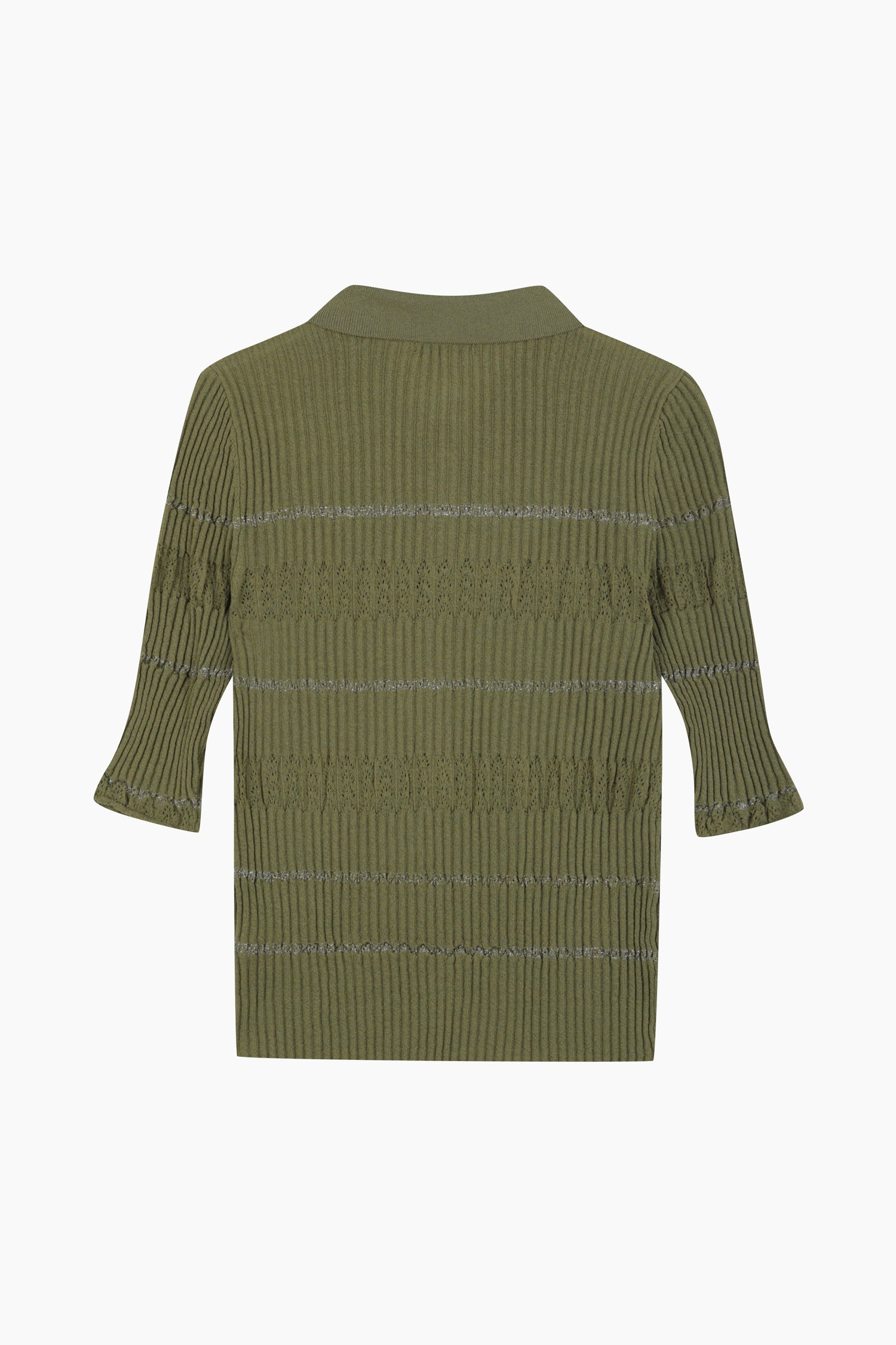 Maglia polo a costine da donna verde militare 2 | Sisley Outlet