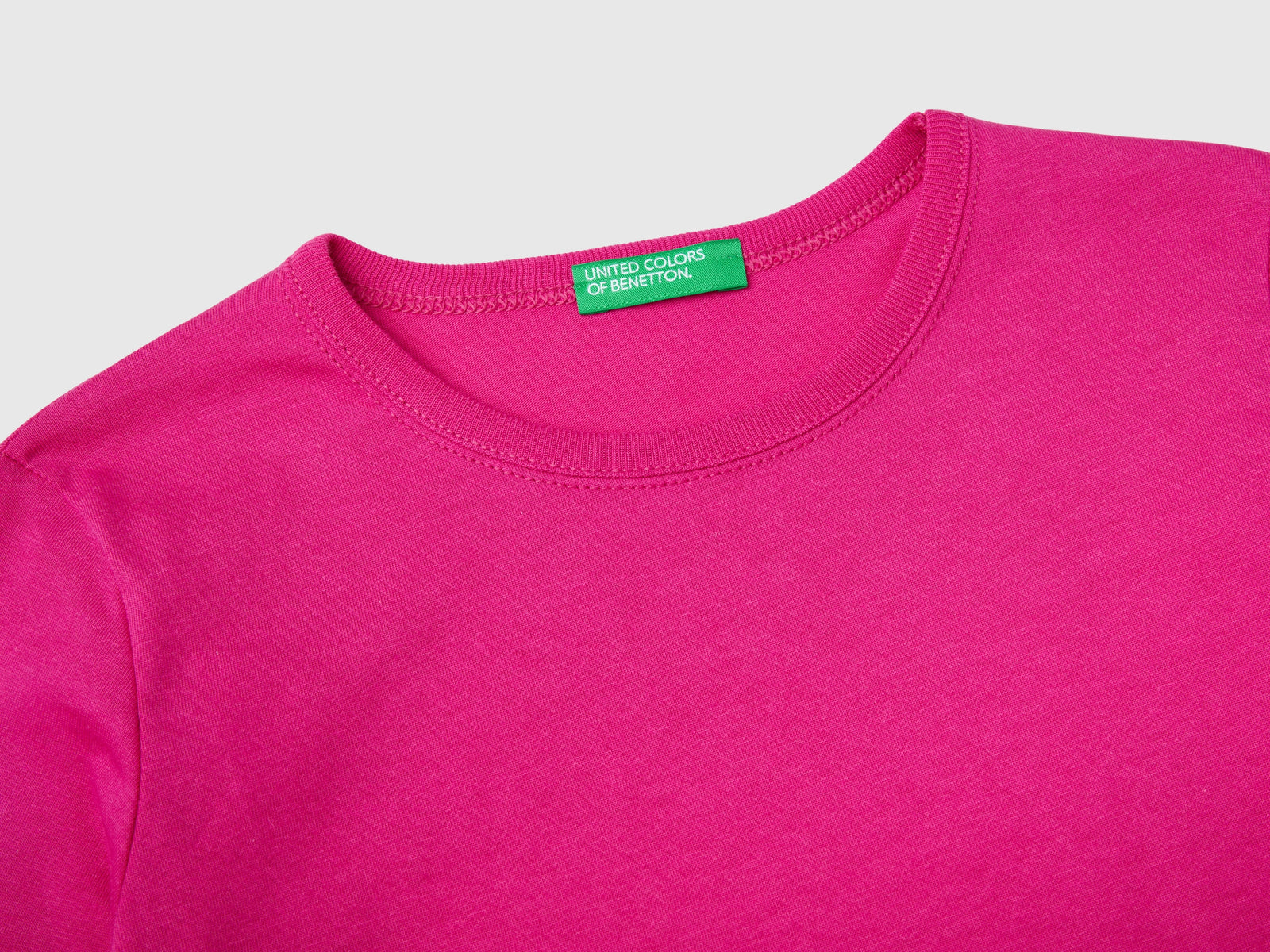 T-shirt a manica lunga in cotone bio da bambina fucsia 3 | Benetton Outlet