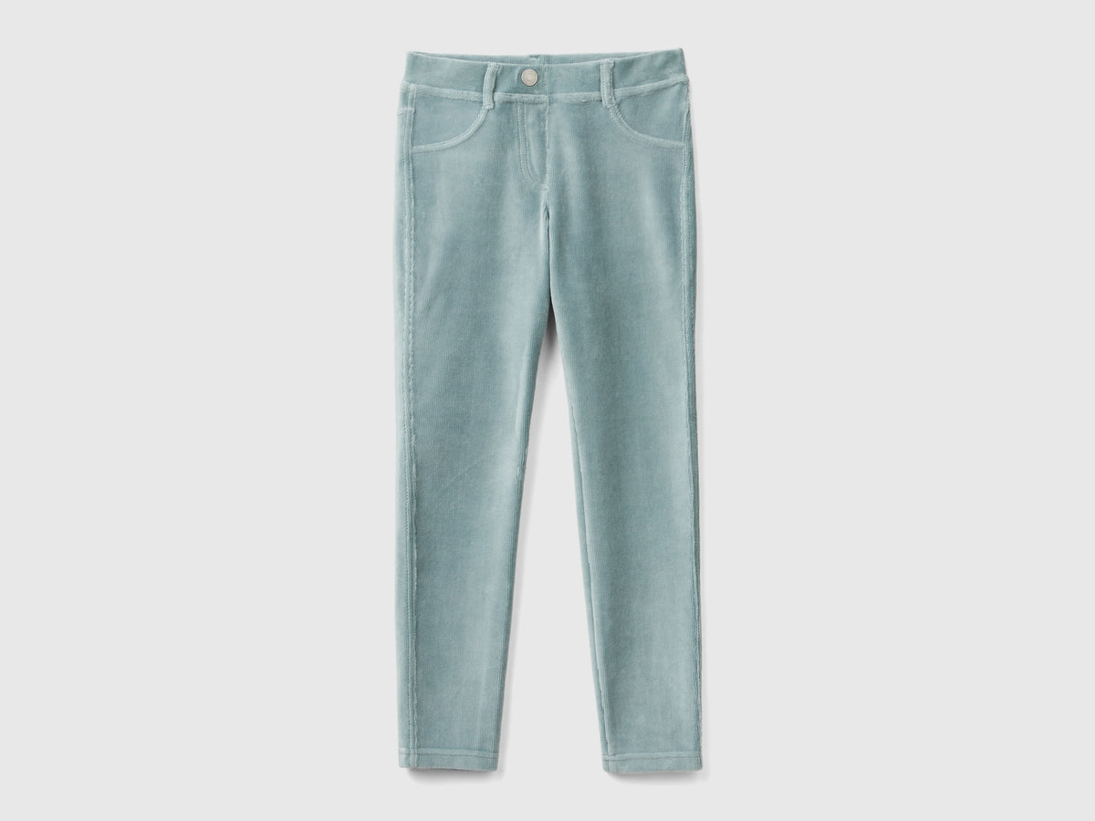Pantaloni super skinny in ciniglia