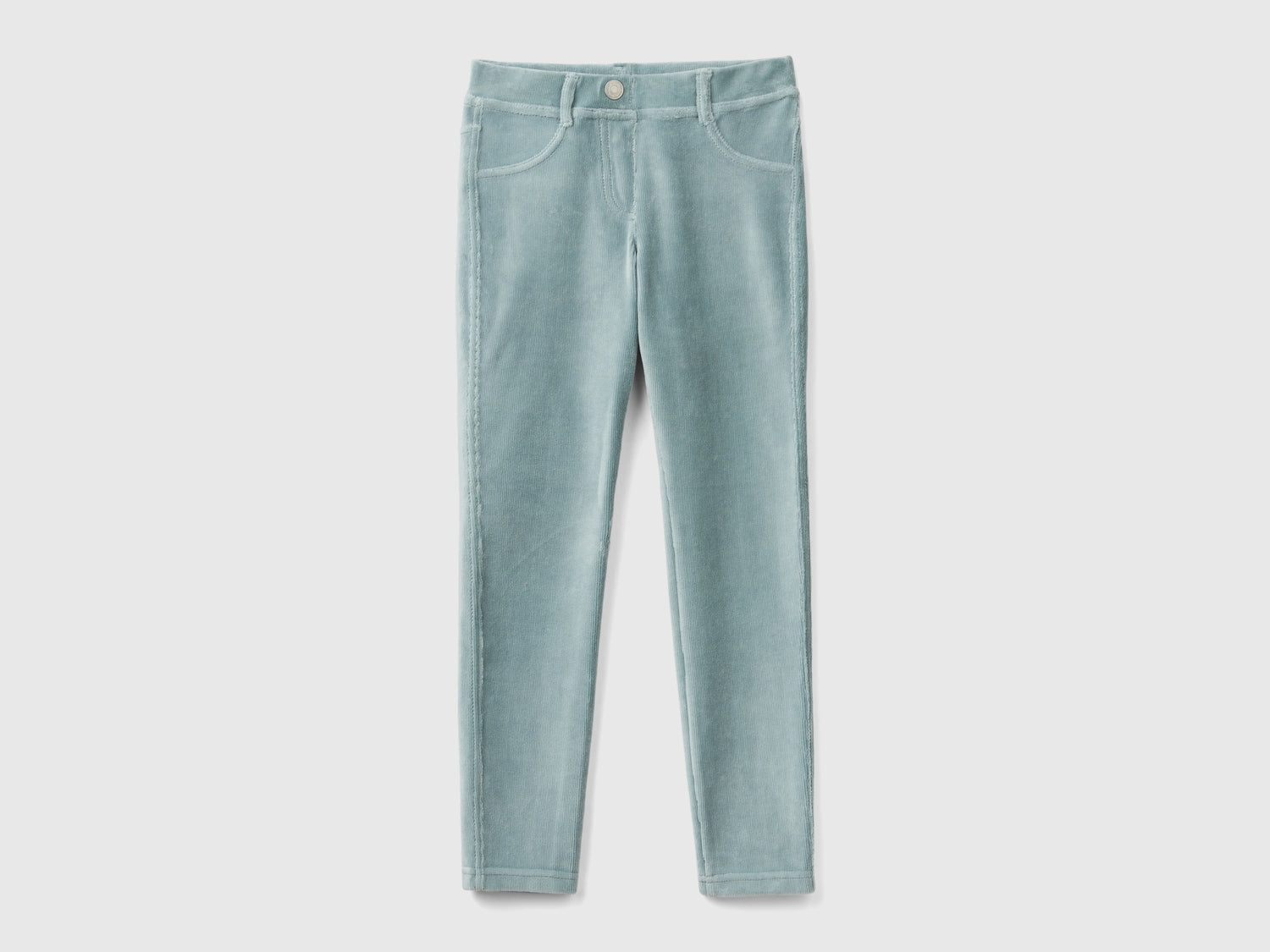 Pantaloni super skinny in ciniglia da bambina grigio perla | Benetton Outlet