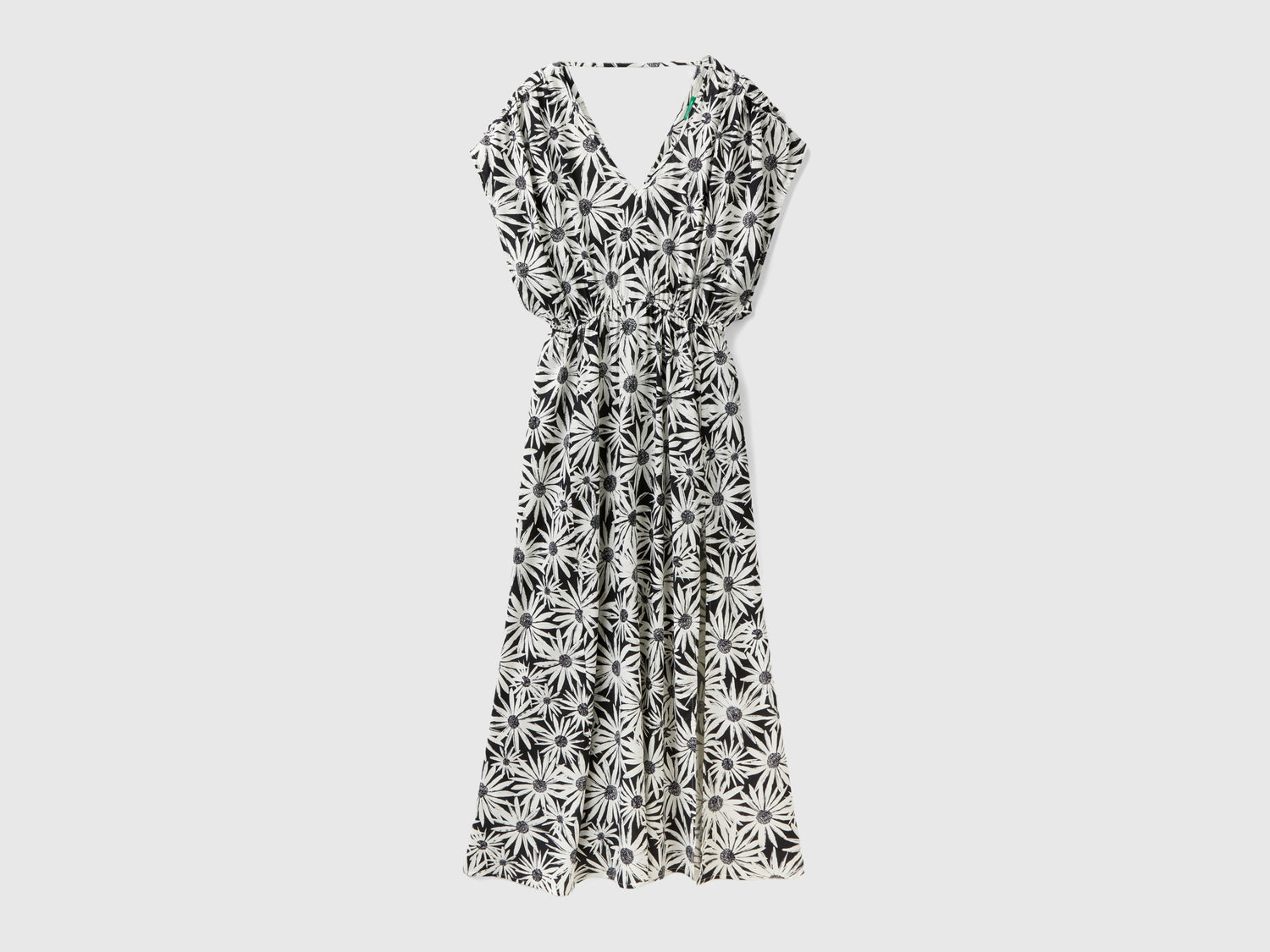 Abito con stampa floreale da donna nero | Benetton Outlet