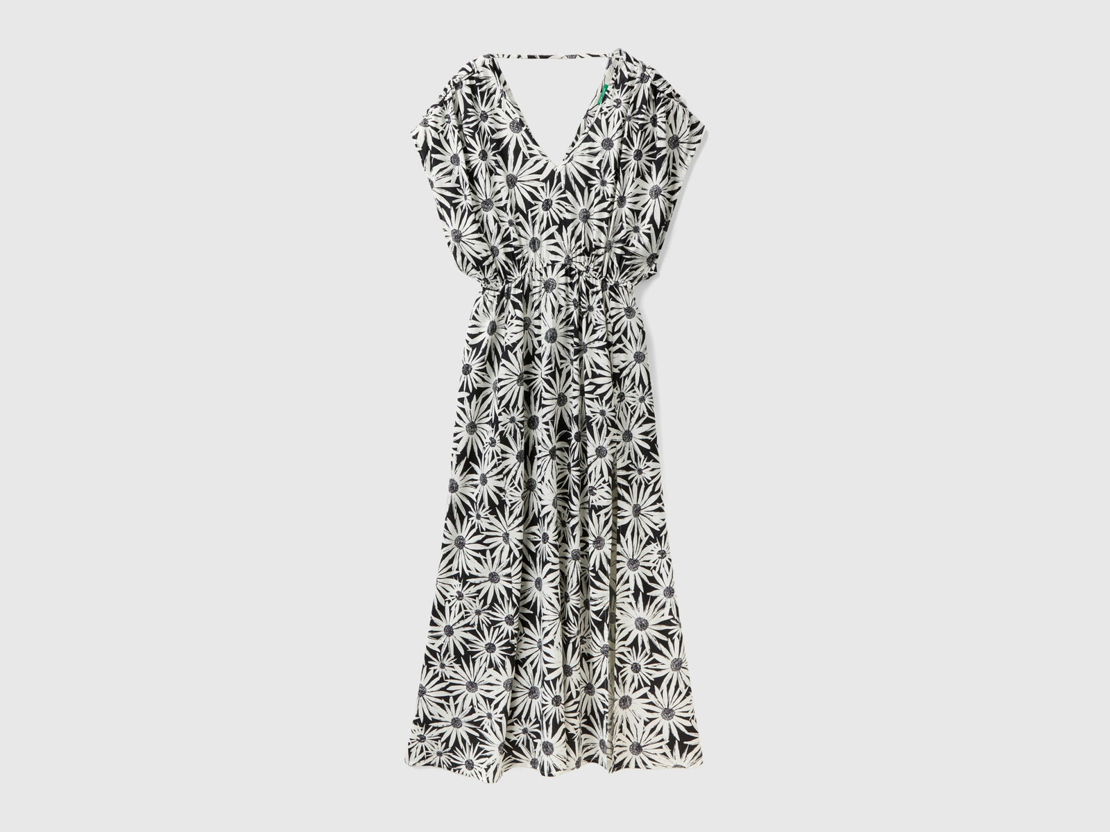 Abito con stampa floreale da donna nero | Benetton Outlet