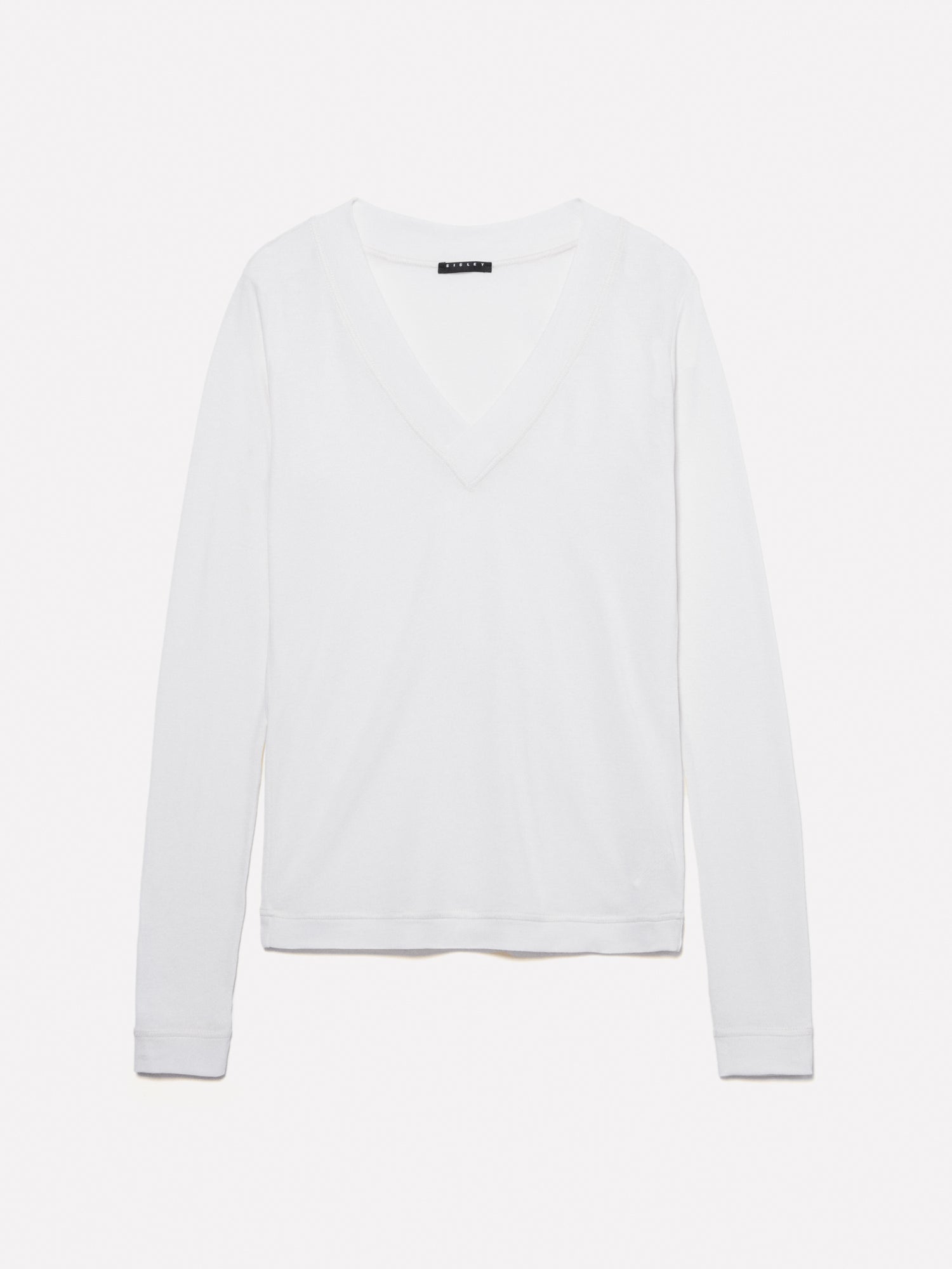 T-shirt slim fit a maniche lunghe da donna bianco panna | Sisley Outlet