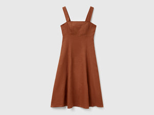 Vestito scollo quadrato in puro lino